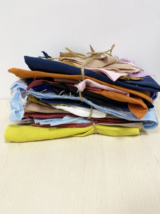 Linen Fabric Scraps In Various Colors 3 - Daily Linen