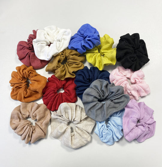 Linen Scrunchies Set Of 3  1 - Daily Linen