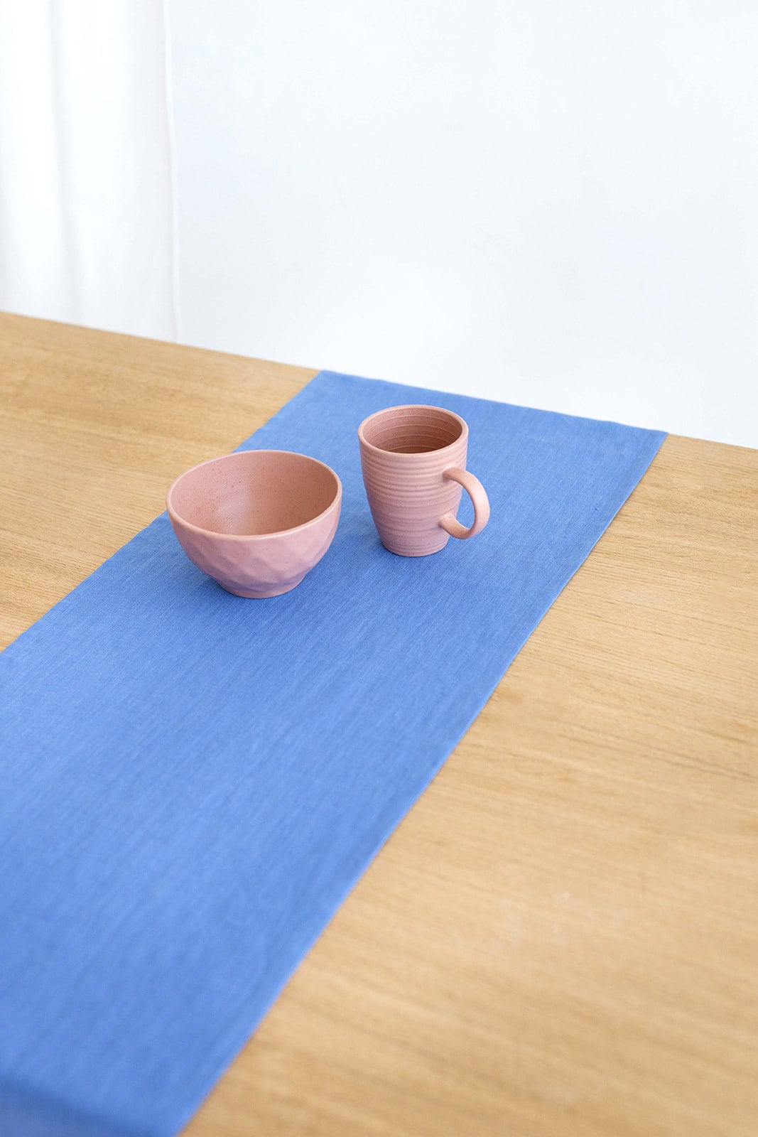 Linen Table Runner In Blue Color  3 - Daily Linen
