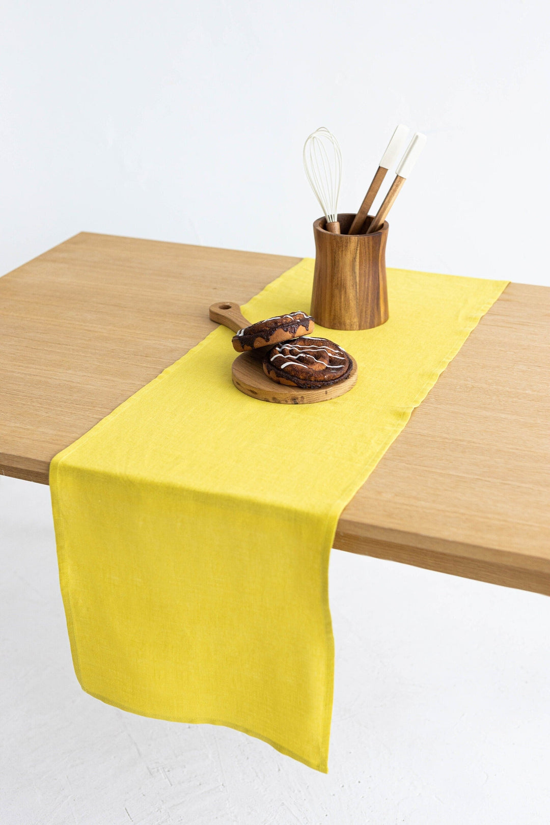Table Decorated With Yellow Color Linen Table Runner - Daily Linen