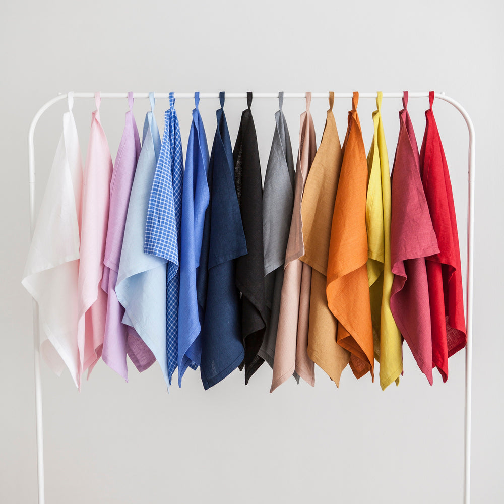 Hanging Linen Tea Towels In Various Colors 1 - Daily Linen