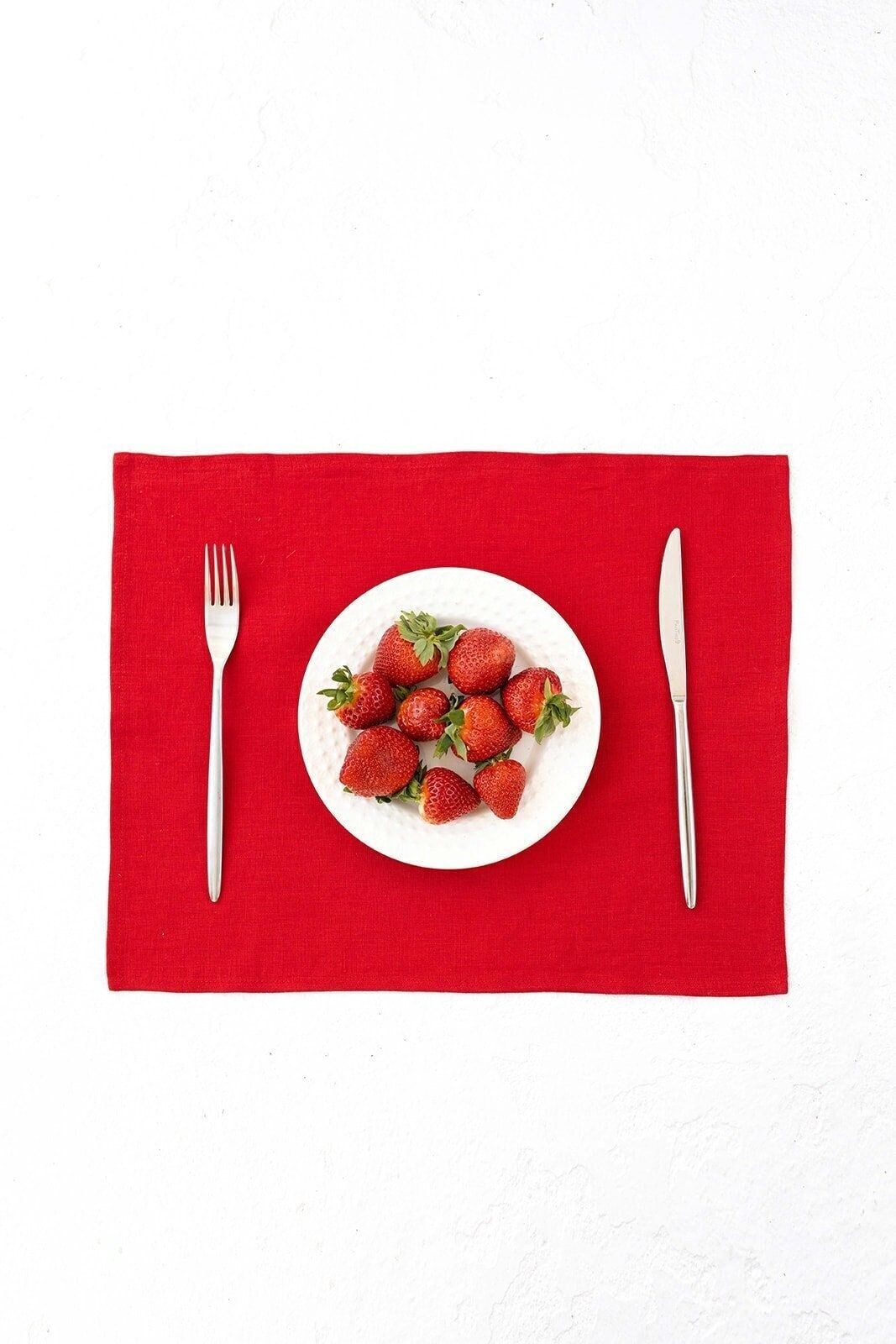 Red Linen Placemat Set Of 2 In Red Color - Daily Linen