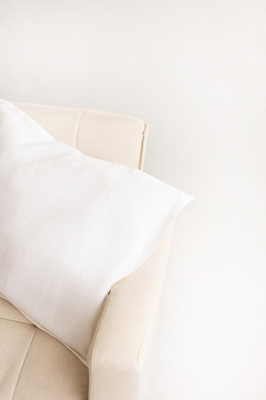 White Color Linen Pillowcase On Sofa 1 - Daily Linen