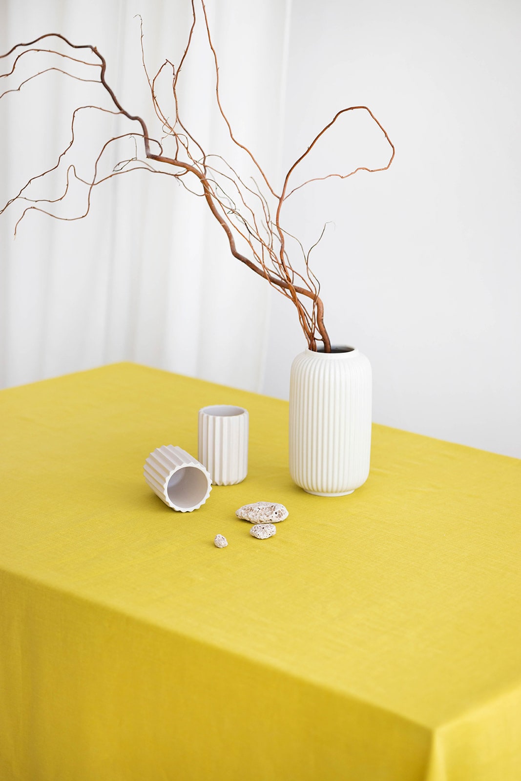 Linen Tablecloth In Yellow Color 3 - Daily Linen