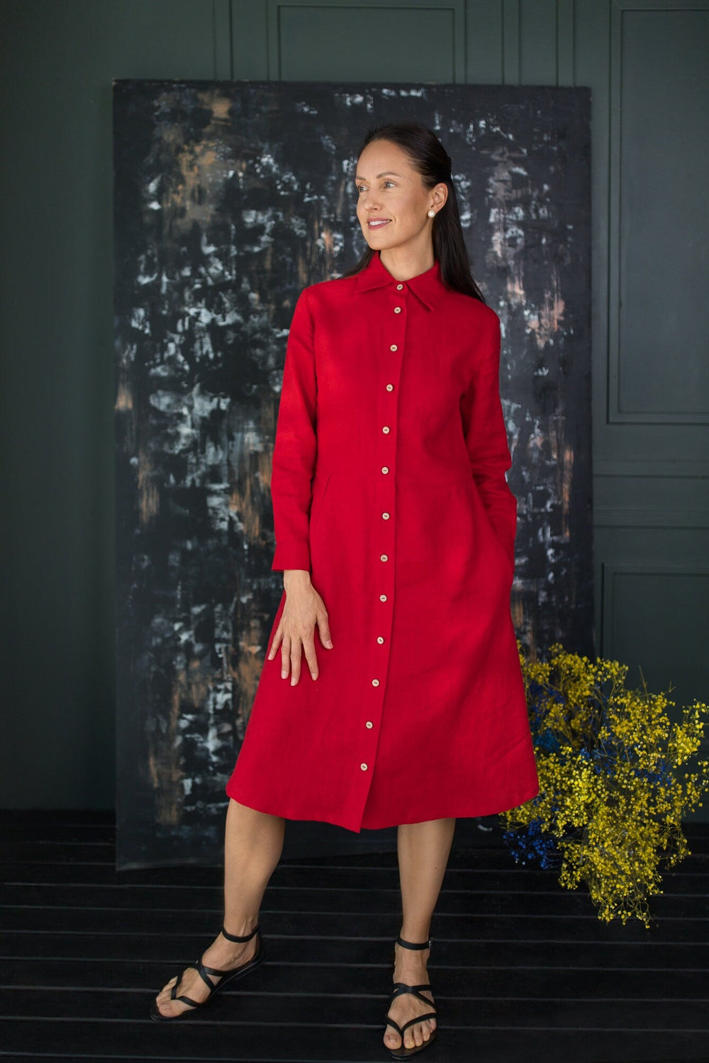 Buttoned Linen Dress VALENCIA | Daily Linen