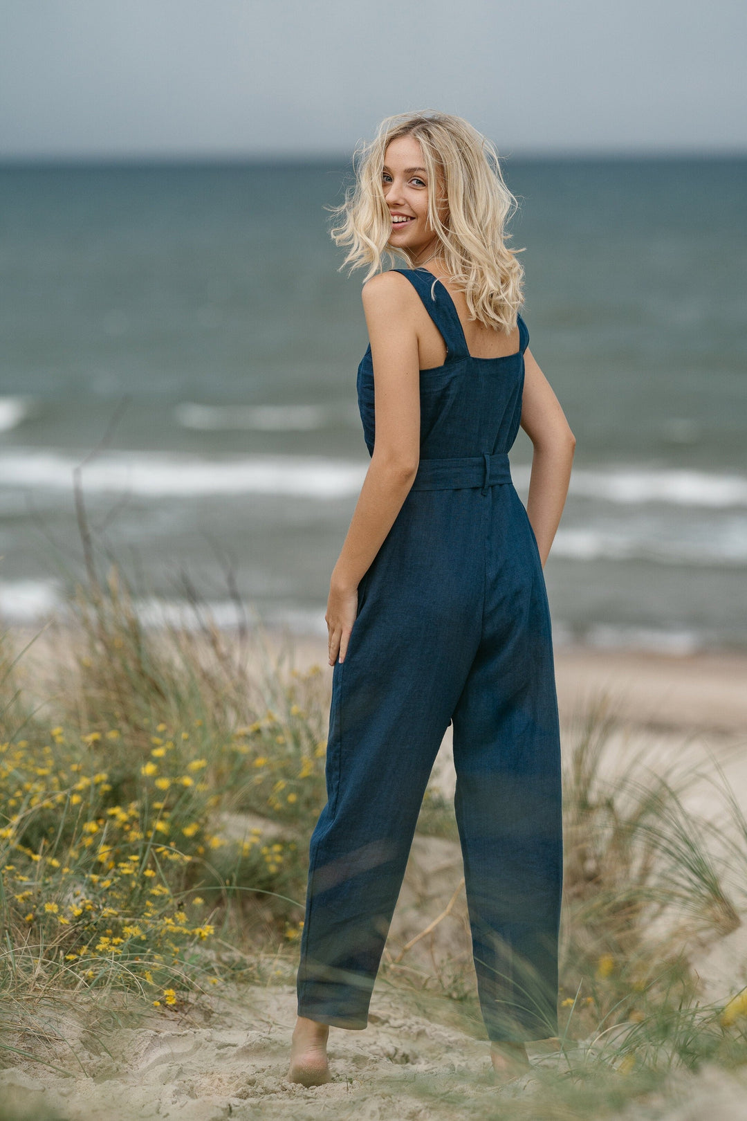 Linen Wrap Jumpsuit DICEY | Daily Linen