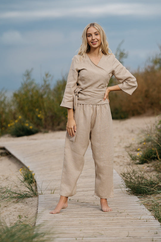 Wrap Linen Top MADEIRA | Daily Linen