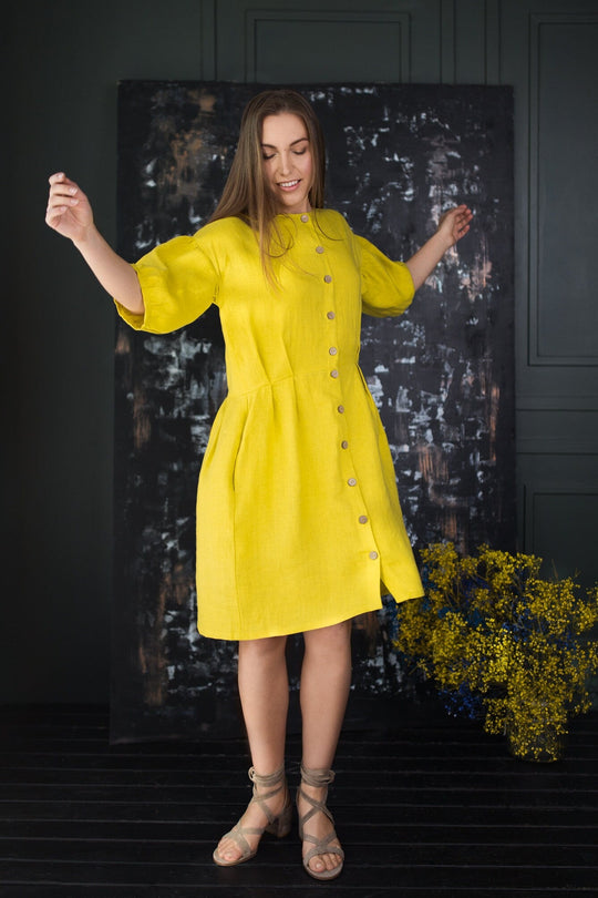Linen Buttoned Dress MONA | Daily Linen