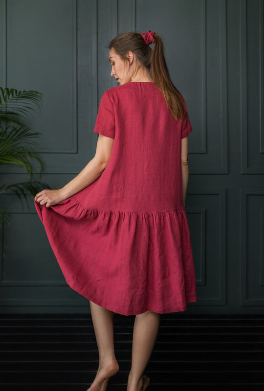Ruffle MAXI Linen Dress | Daily Linen