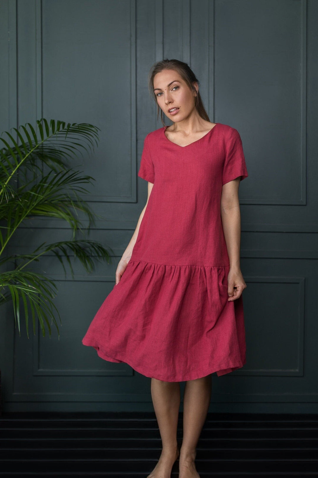 Ruffle MAXI Linen Dress | Daily Linen