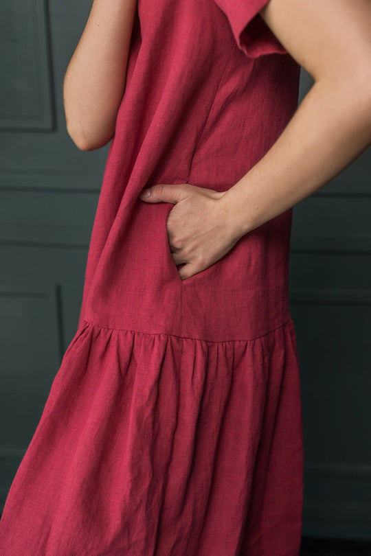 Ruffle MAXI Linen Dress | Daily Linen