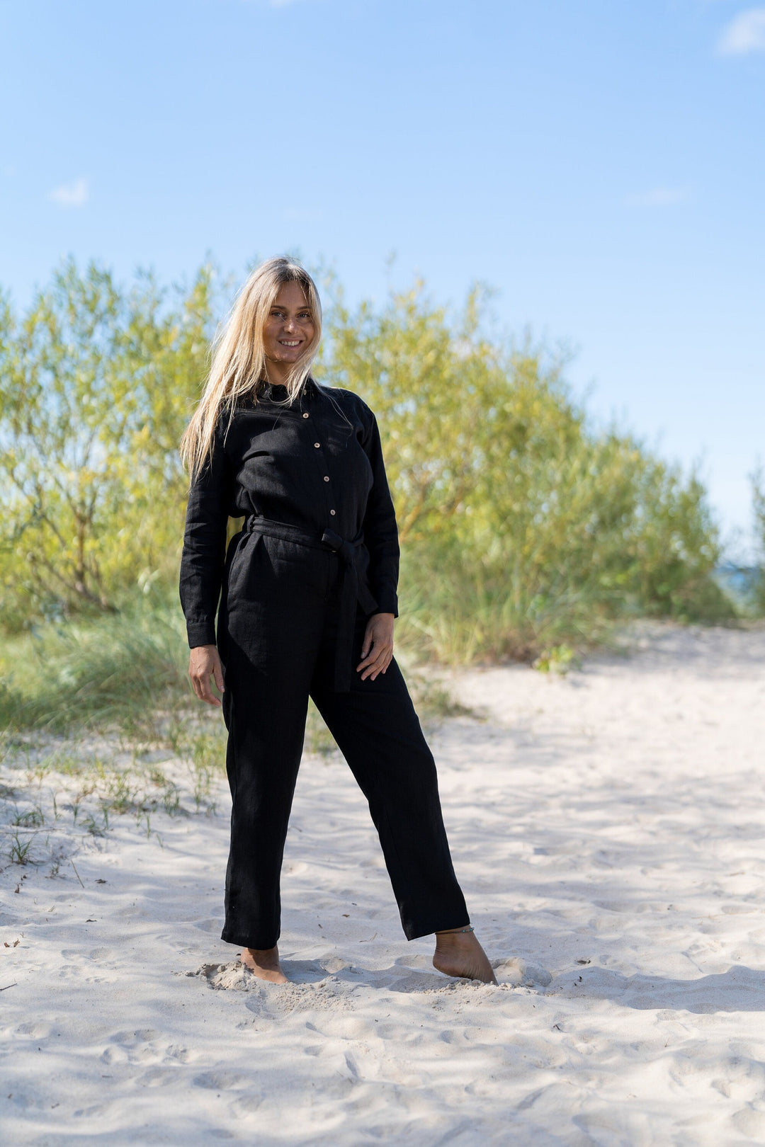 Black Linen Jumpsuit LUGANO | Daily Linen