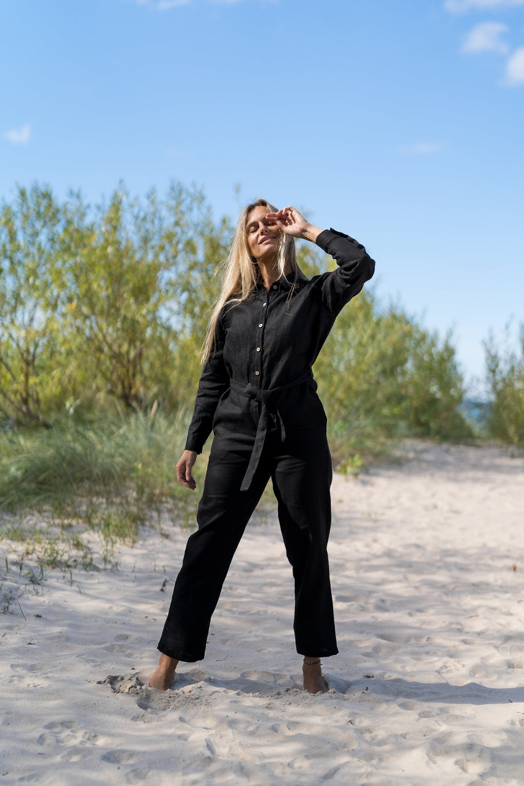 Black Linen Jumpsuit LUGANO | Daily Linen
